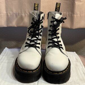 White Doc Martens Zippered Platform Jadon Boots Size 37